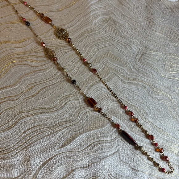 ✨2 for $30✨ Avon Station Necklace (Signed Vintage, Beaded, Gold Tone, Red) - Picture 16 of 17